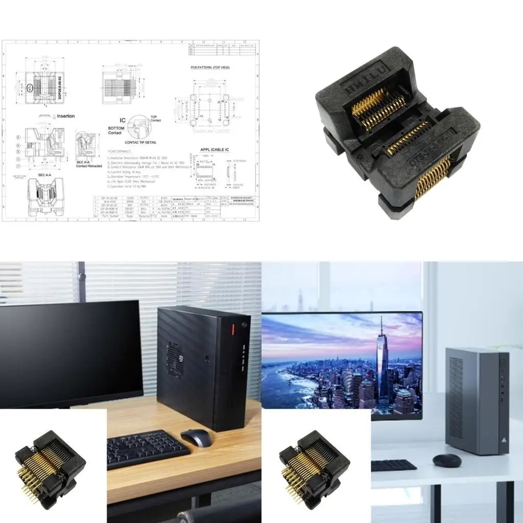 

31BA Высококачественный SSOP28 (28) Тест на старение чипов 0,65 мм адаптер фишки с блоком программирования