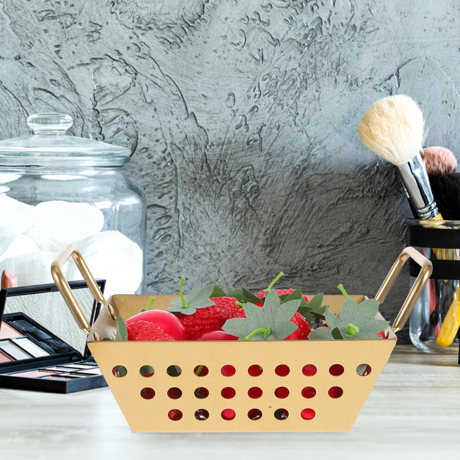 1pcs Stainless Steel Square Fry Basket Dual Handle For Chicken Serving Snack Storage Drainage Multi-Functional