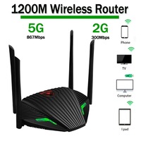 1200M external antenna wireless router WiFi router dual band 2.4 and 5GHz network card Gigabit port wireless signal repeater