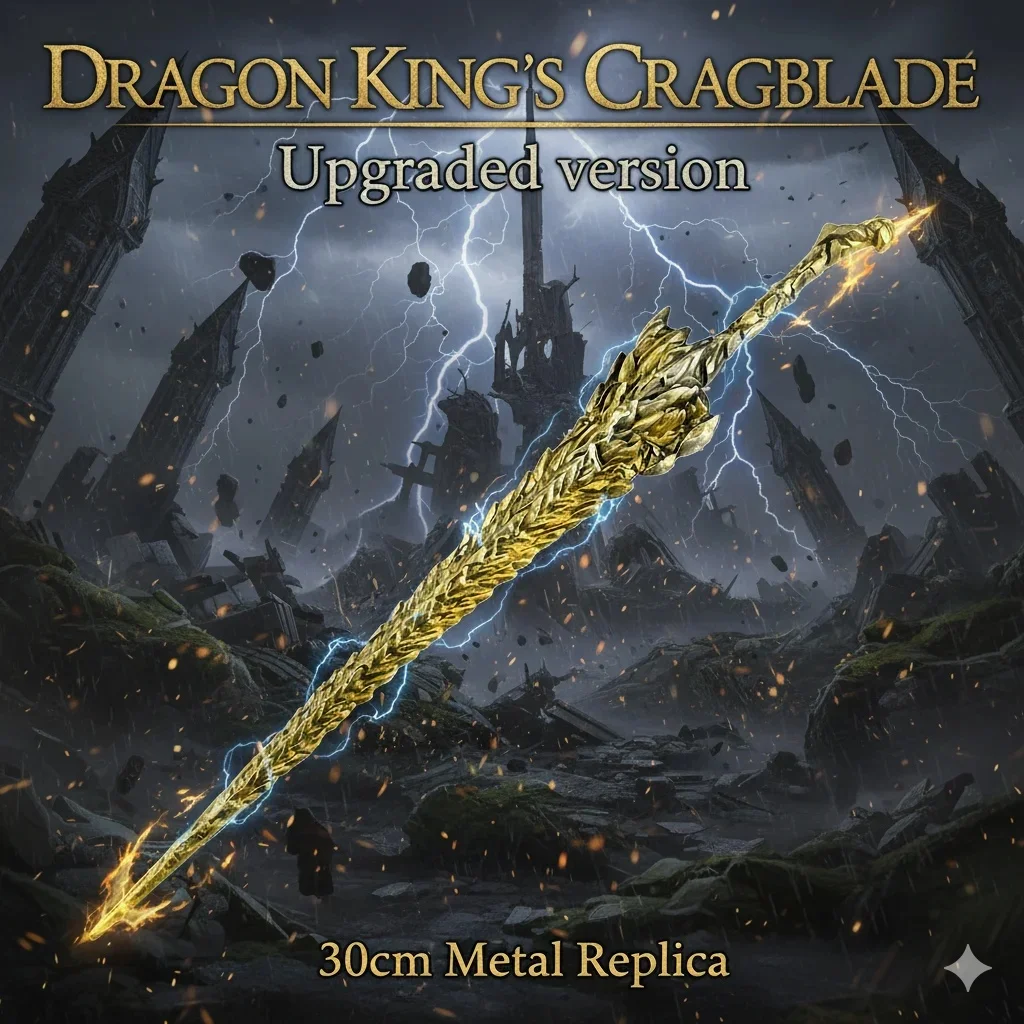 Llave de Metal Réplica de la Espada Cragblade del Rey Dragón de 30 cm, Espada Legendaria de Placidusax, Accesorio de la Forma Nube de Trueno, Edición Limitada: Domina la Tormenta