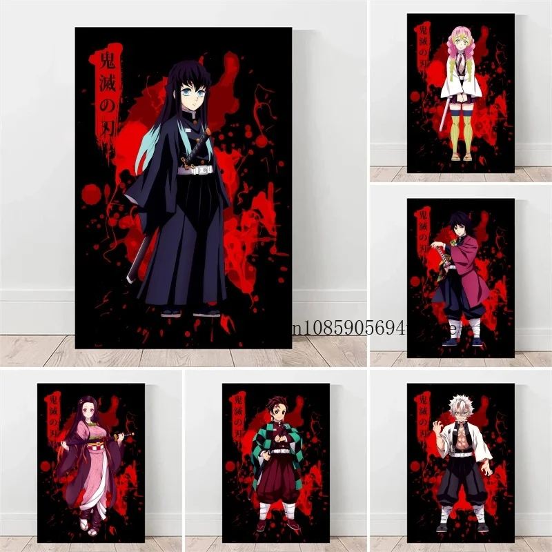 

Japanese Anime Demon Slayer Wall Art Poster Nezuko and Tanjiro Home Decor Prints Living Room Bedroom Canvas Painting Mural Gifts