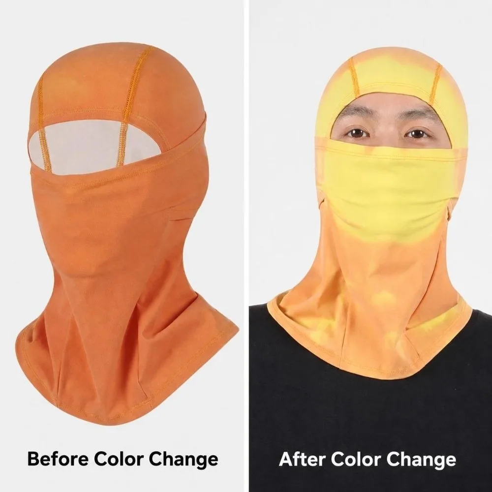 Heat Sensitive Thermochromic Balaclava Breathable Warm Thermal Breath Activated Balaclava Temperature Sensitive UV Protection