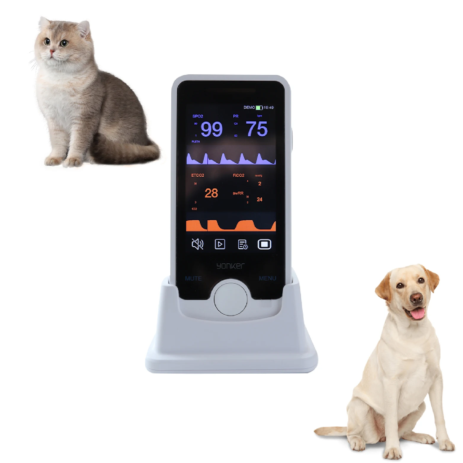 Smart Portable Animal Veterinary Use Blood Oxygen Rechargeable Handheld Pulse Oximeter