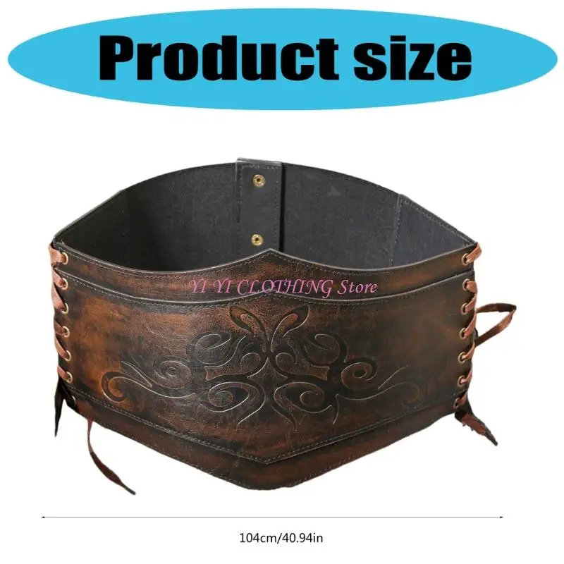 N5KF Women PU Leather Belt Historical Event Waist Strap For Theme Event Gatherings And Everyday Wear Halloween Supply