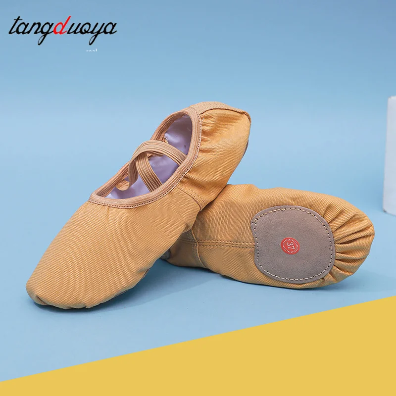 

Girls Women Ballet Elastic Soft Sole Professional Canvas Slippers Ballet Shoes Ballet Flats Stretch Canvas Split Soft Sole Shoes