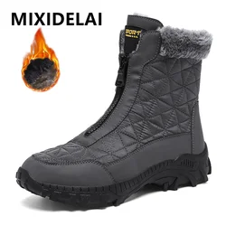Brand Men's Winter Shoes Waterproof Men's Boots Warm Plush Fashion Snow Boots Outdoor Non-slip Hiking Boots Men Work Ankle Boots