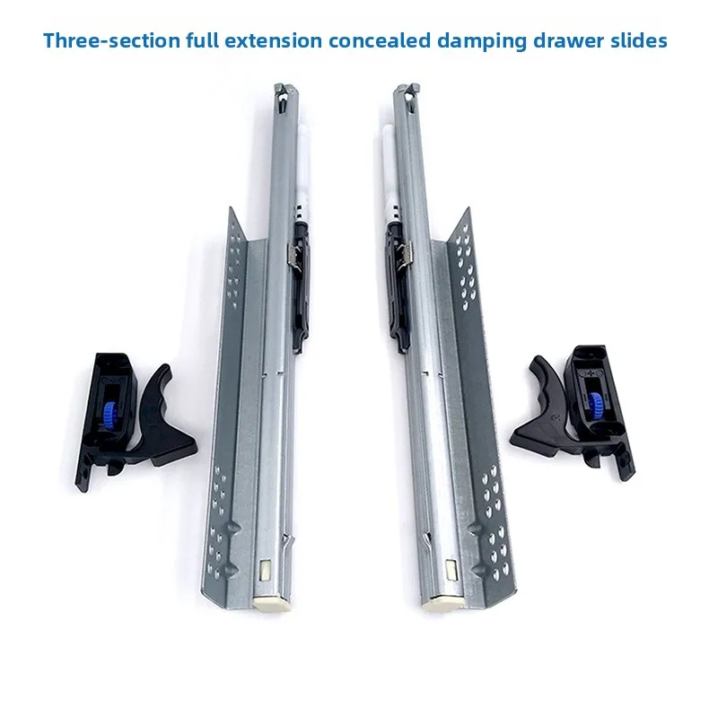 Concealed Full Extension Soft Close Drawer Slides In Galvanized Steel Mm Wood Drawers Adjustable Handles Kg Capacity