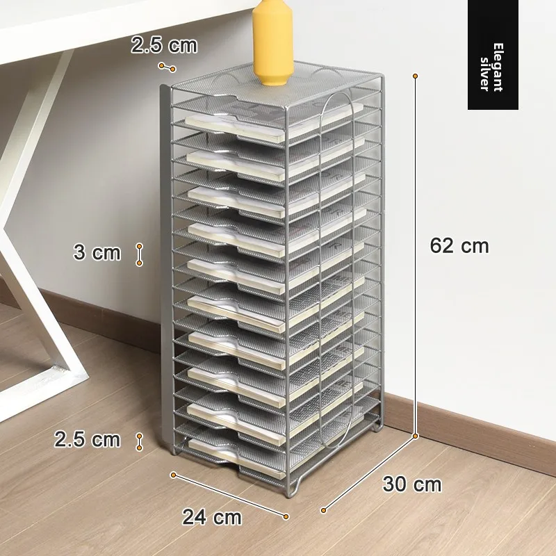 

Прочный железный настольный органайзер для файлов, многоуровневый сортировщик документов формата А4 с полкой для журналов, напольная полка для хранения библиотеки