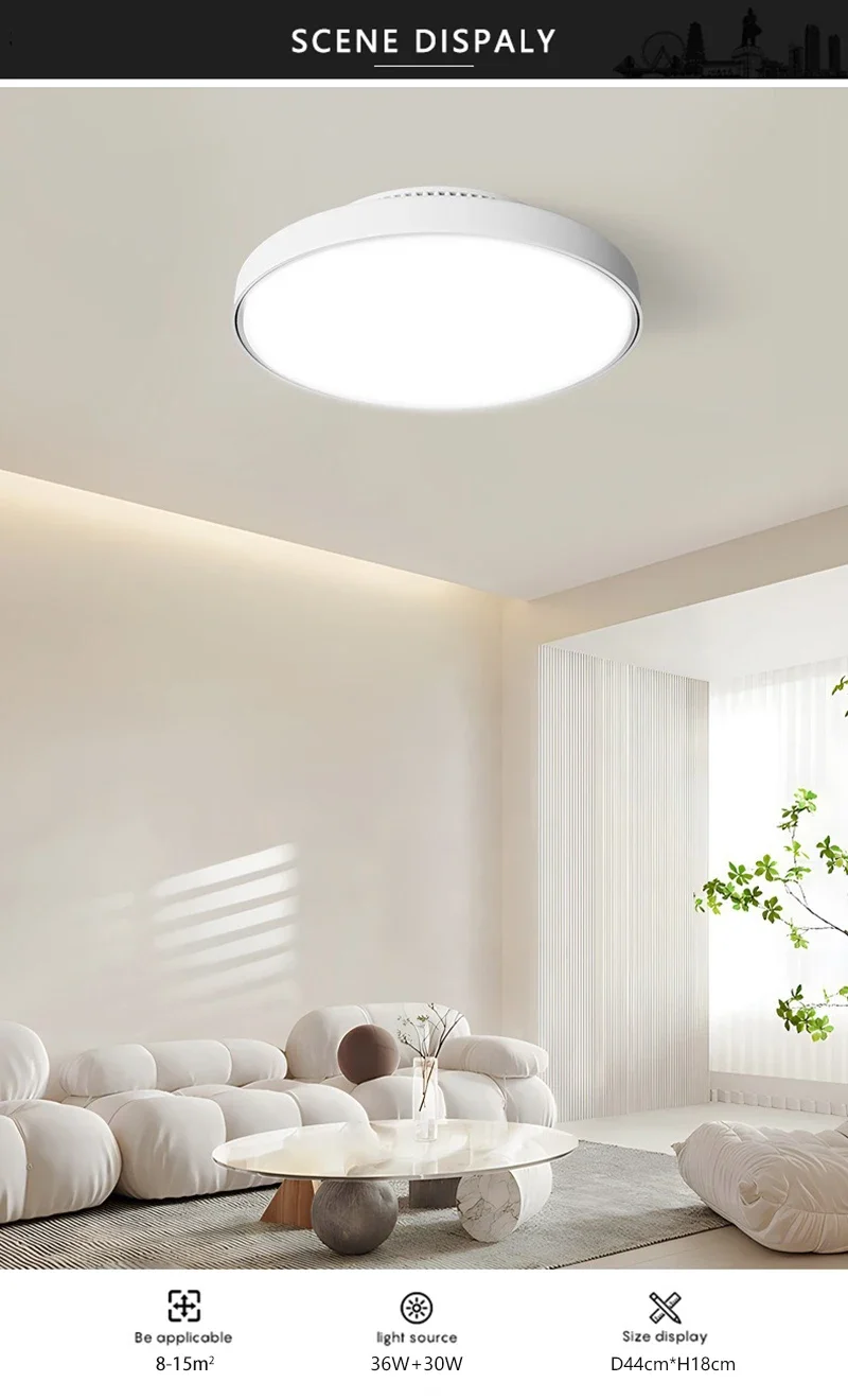 LED Ceiling Fan Lamp with Modern Bladeless Design Quiet Strong Wind Remote Control Adjustable Brightness Household Fan Light