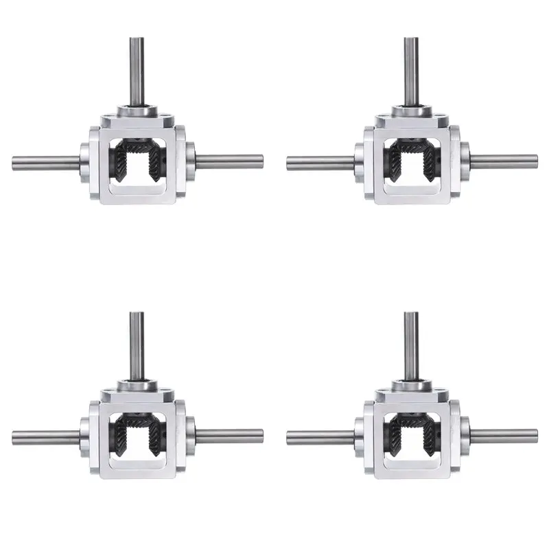 Retail 4X Gear-Box 90 Degree Right Angle Bevel-Gearbox 1:1 Reversing Double Output Shaft 1 Module 20 Teeth Bevel Gear