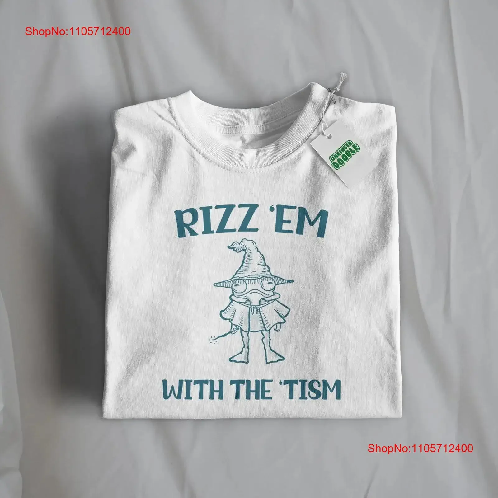 Rizz Em With The Tism T Shirt Weird Meme Unhinged Funny Pyjama Frog vintage Washed homme Soft fashion Top For Everyday Wear