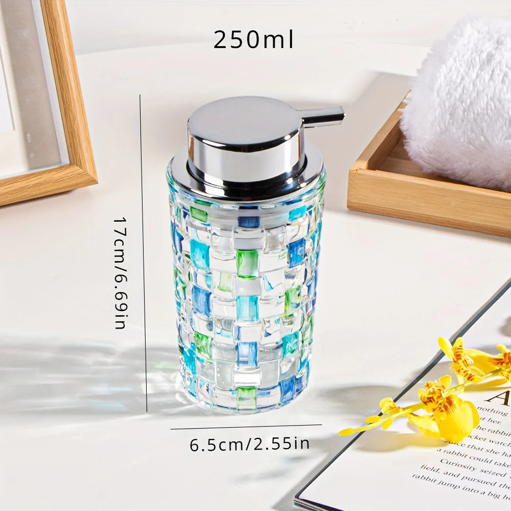 1pc hand-painted sunflower 250ml bath liquid bottle press bathroom shower gel shampoo bottle retro embossed bottle