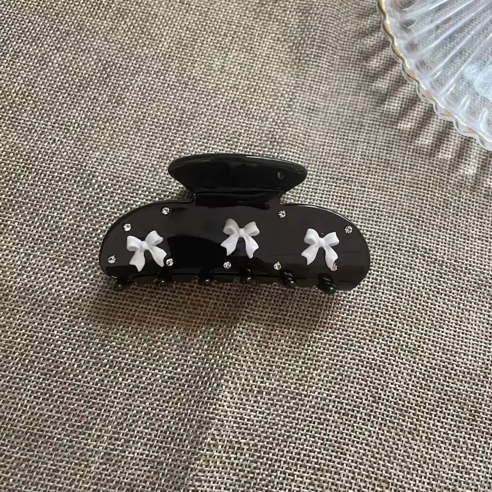 2025 Diadema de tiburón de acetato Bowknot Linda garra para el cabello Mini tocado dulce