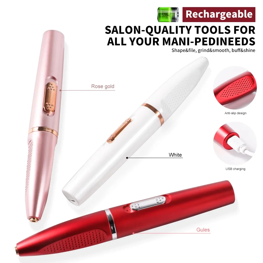 Profesjonalna elektryczna wiertarka do paznokci Zestaw akumulatorowych przenośnych pilników do paznokci do narzędzi szlifierskich do manicure
