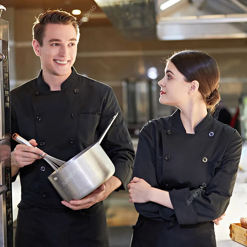 Tuta da cuoco di grandi dimensioni maniche lunghe da uomo primavera ed estate sala da pranzo ristorante dell'hotel mensa cucina posteriore Extra Chef Short