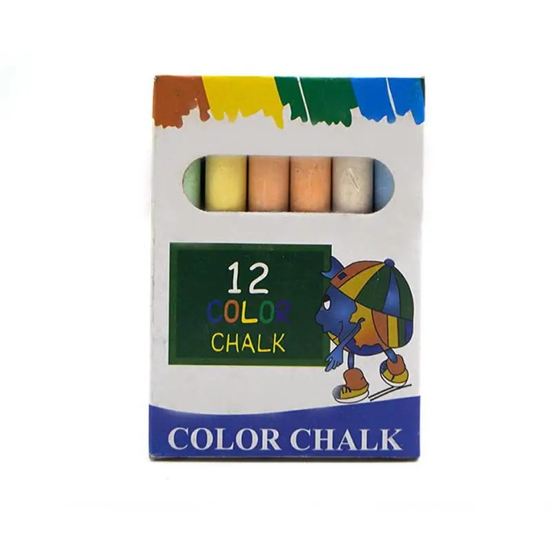 Craie à dessin sans poussière pour tableau noir, stylo à craie, papeterie de bureau, fournitures scolaires, accessoires, 6 couleurs, lot de 12 pièces