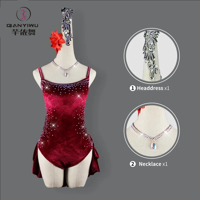 2024 New Latin Dance Competition Costume Sexy Ballroom Party Sport Skirt Practice Wear Cabaret Outfit Girl Line Suit Samba Stage