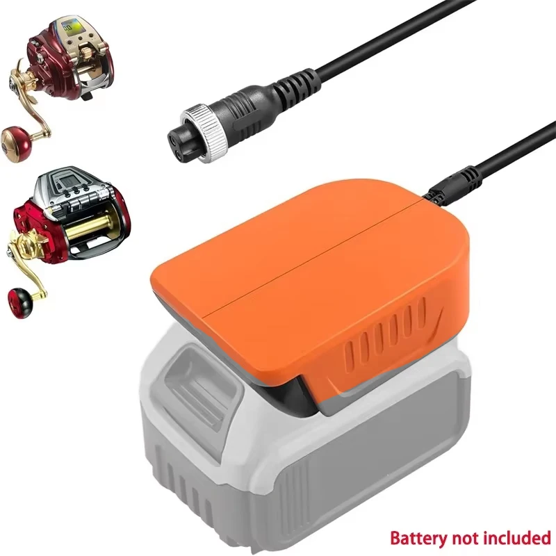Fishing Reel Battery Adapter for Dewalt 18V 20V Battery, Work for Daiwa/Shimano 14.4V BM2300 BM2900 Electric Fishing Reel