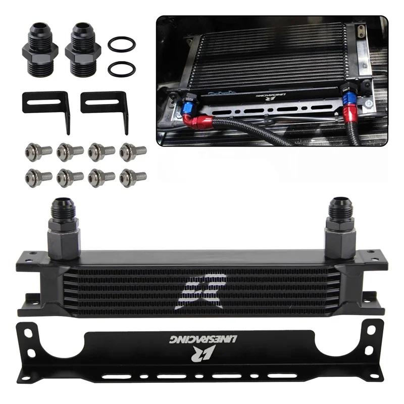 

Oil Cooler Universal 7/9/13/16 Rows Engine with 2 PCS 8AN & 10AN Hose Fittings & Mount Bracket