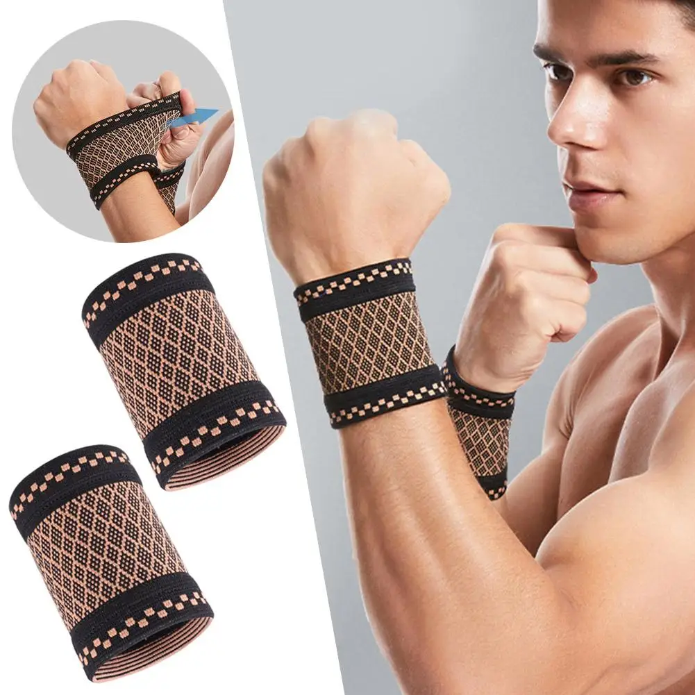 Copper Fiber Knitted Wrist Guard, High-elastic Sports, Wrist Sweat-absorbent Pressurized And Breathable Strap Wrist T4q1