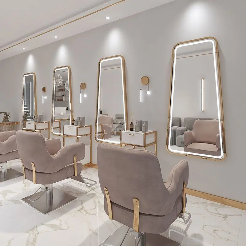 

Custom High Quality Wall-mounted Simple Hair Salon Special Led Smart Touch Floor Mirror