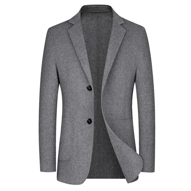 

Spot Spring and Autumn Double Sided Wool Casual Suit Pure Wool Men's Short Style Light Luxury Business Men's Wool Coat