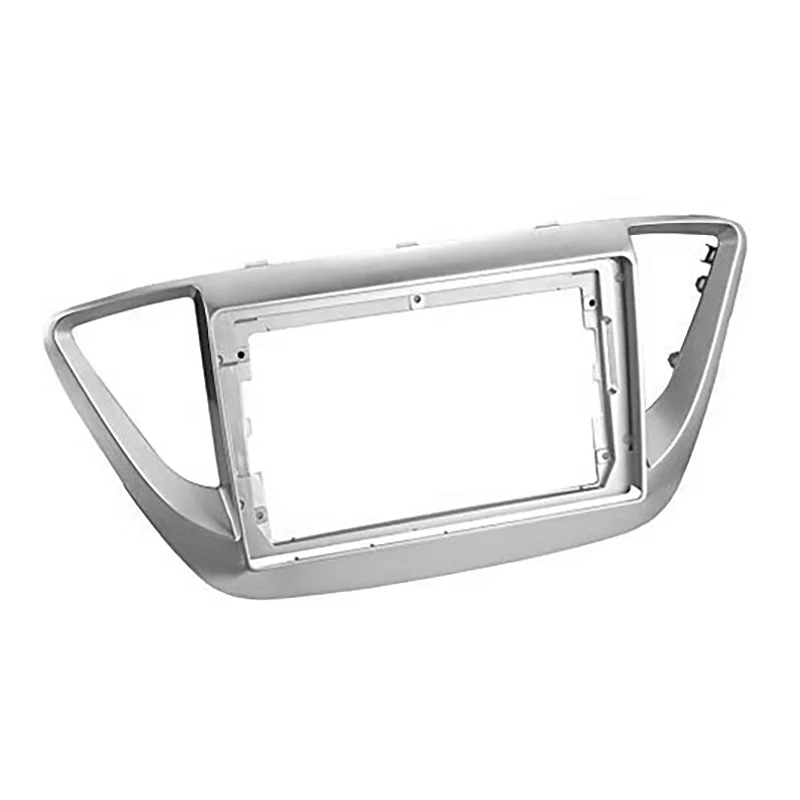 AU33-2Din 9Inch Car Stereo Radio DVD Panel Facia Frame Trim For Solaris 2 Accent Verna 2017-2018
