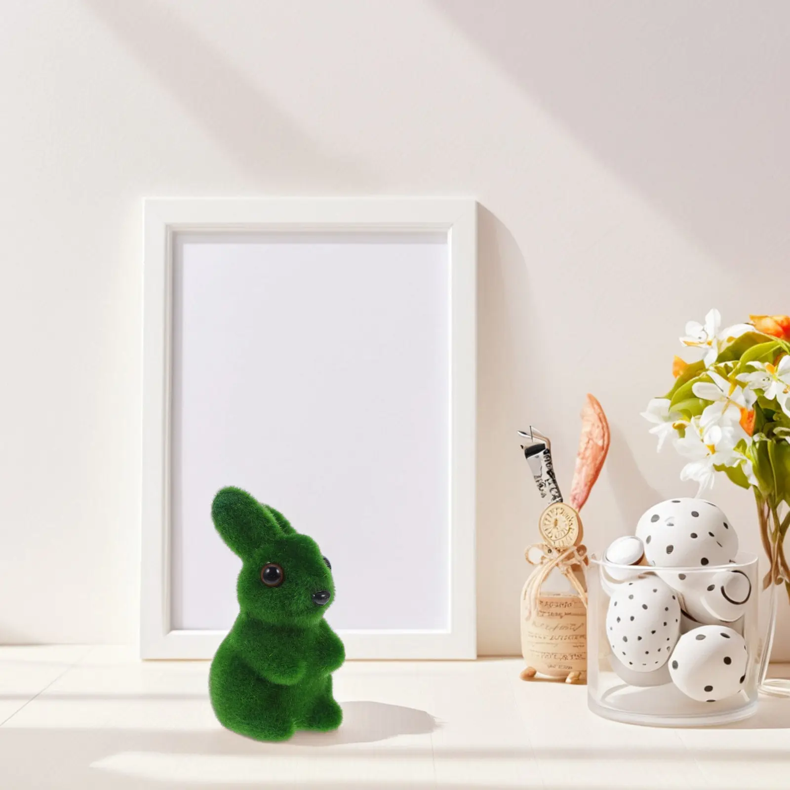 

Искусственная статуэтка кролика из мха для сада, пасхальная скульптура кролика для газона, балкона, кабинета, праздничный декор для дома, фигурки кроликов из мха