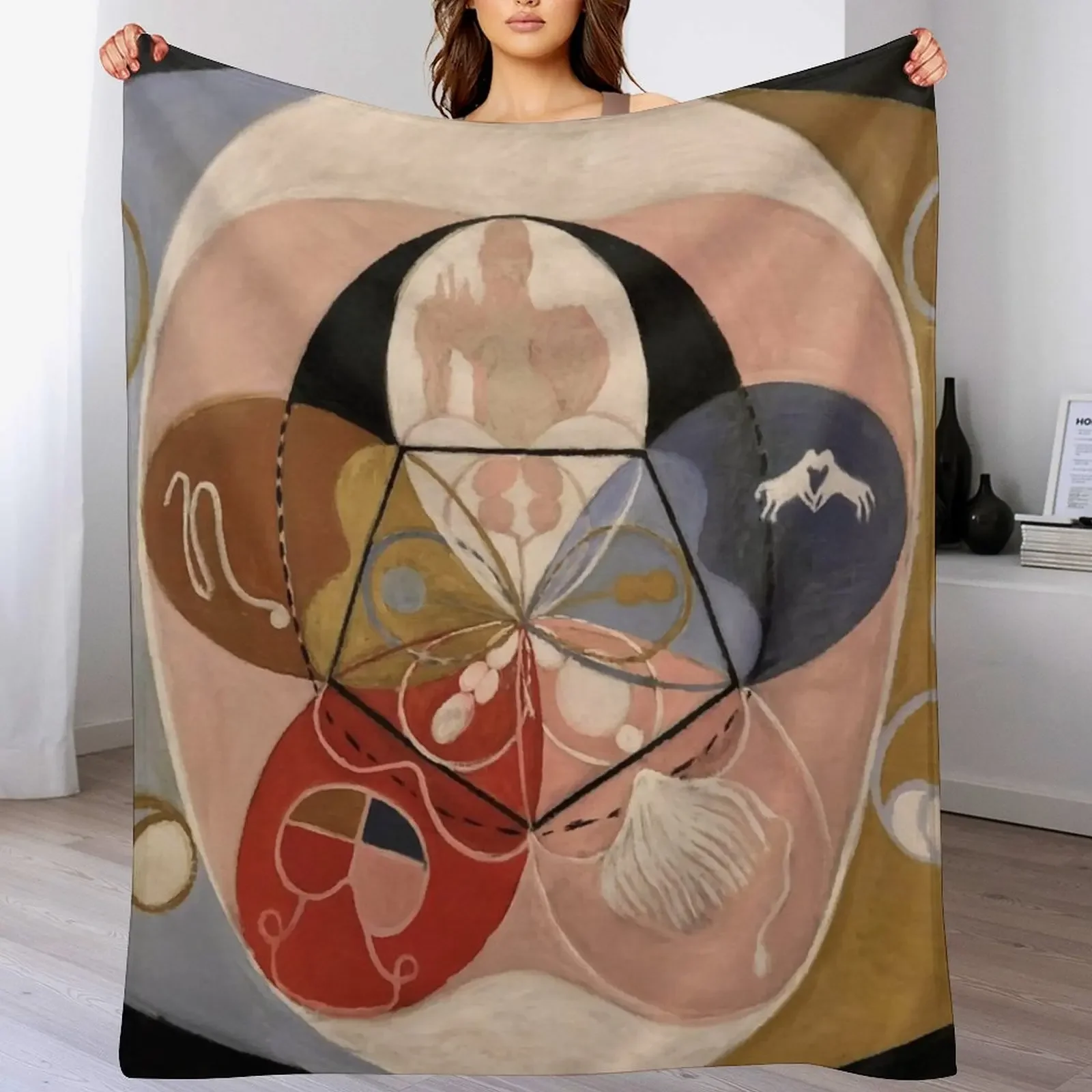 

Hilma af Klint Evolution, No. 14, Group VI Throw Blanket Stuffeds Decorative Throw Blankets