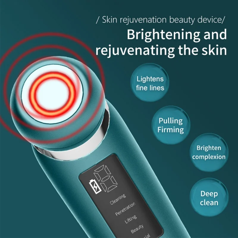 LED Light Beauty Device Hot Compress Skin Care Wrinkle Removal EMS Face Lifting Massager