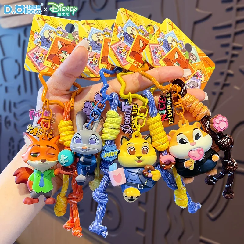 

Брелок Disney Kawaii с персонажами мультфильма «Зверополис»: Джуди Хоппс и Ник Вайлд, креативный аниме-аксессуар, подвеска для рюкзака, подарок на день рождения