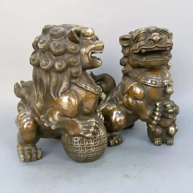 Hot-selling copper lion ornaments, pure copper palace gate lion supplies home decoration, opening gifts, Beijing lion