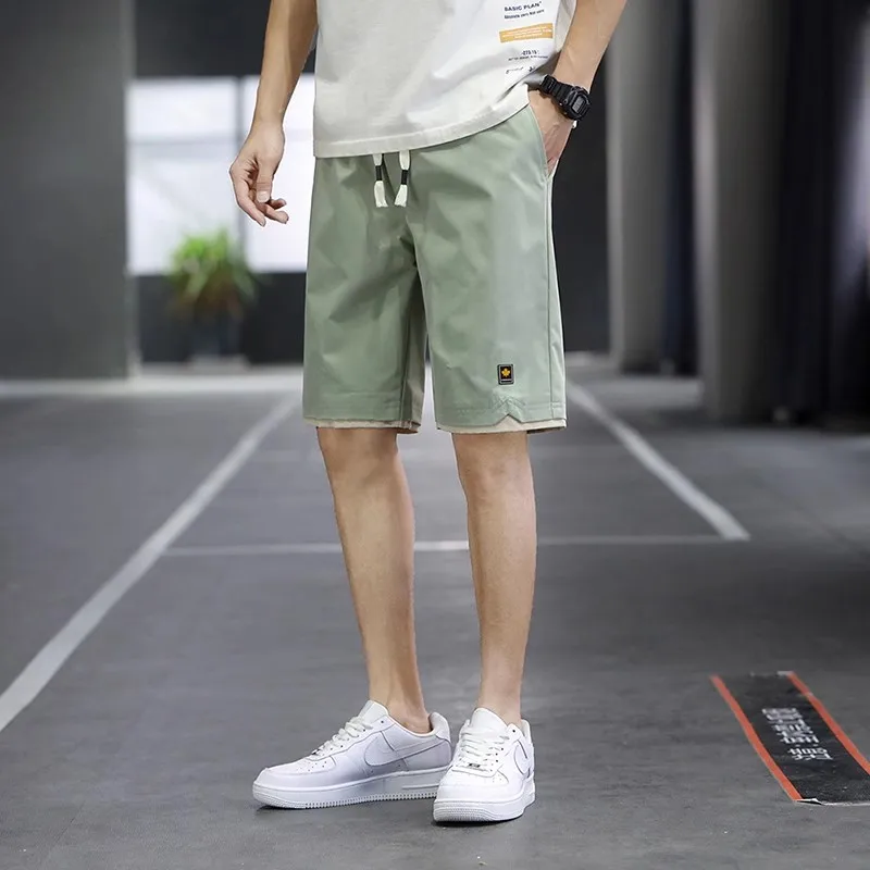 Summer Men\'s Shorts Sports Five-Point Pants Loose Casual Beach Pants Men Solid Color Trend Outer Wear Large Size Shorts 8XL