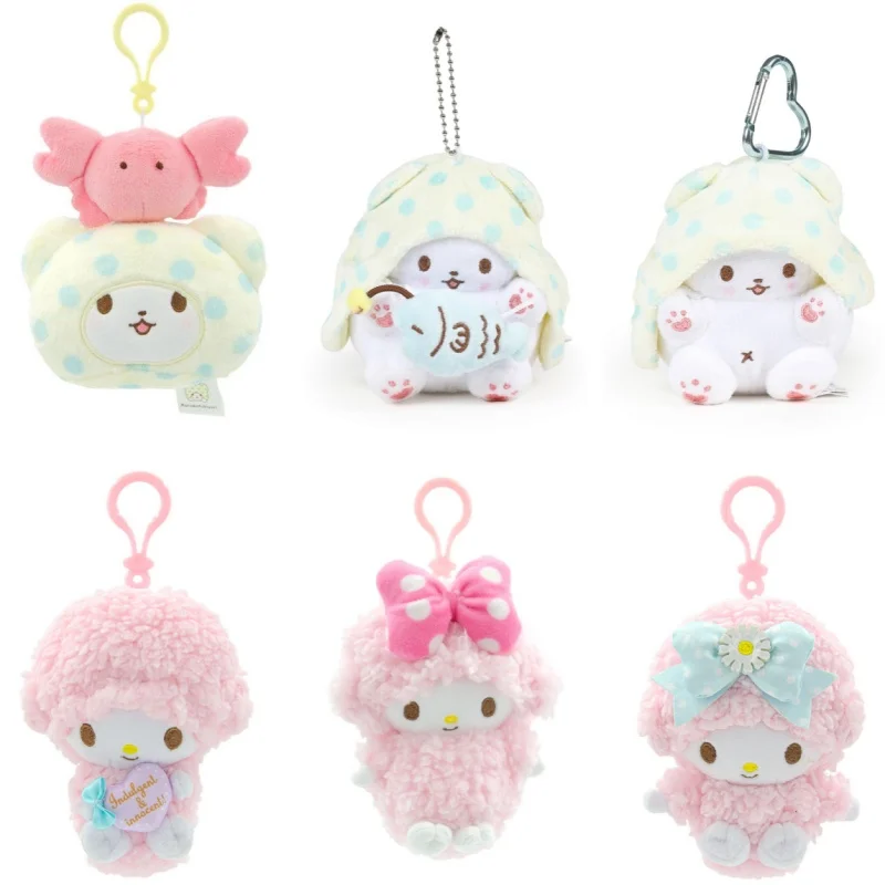 Genuine Sanrio Character Piano Blanket Bear Plush Toys Stuffed Animals Small Hangings Christmas Birhthday Gifts For Kids