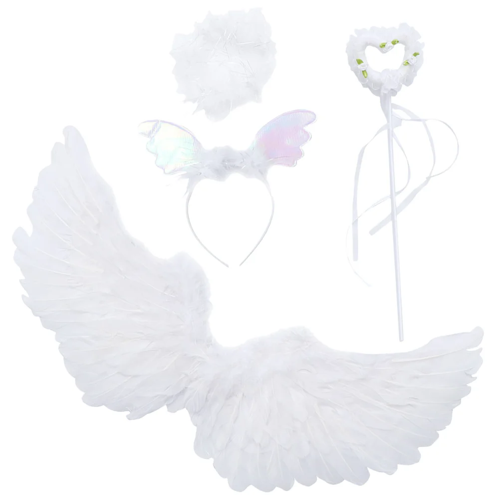 1 set 1 Set Fairy Wing Headband Wand Costume Props For Girls Lightweight Reusable Cosplay Party Festival Performance Accessory