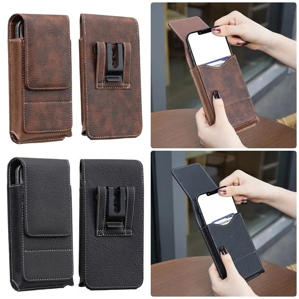 1 Stück Neue PU-Leder Handy-Gürteltasche für Outdoor und Camping, Universelle Hüfttasche für 5-7 Zoll Geräte, Smartphone-Halterung zum Umhängen
