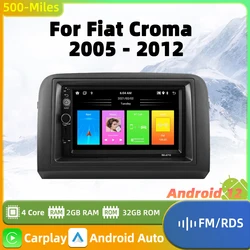 Radio samochodowe 2 Din Android Stereo dla Fiat Croma 2005-2012 Odtwarzacz multimedialny Nawigacja Jednostka główna Autoradio Carplay Android Auto