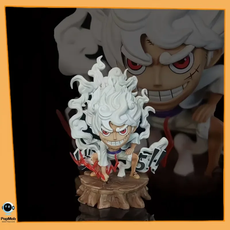 Estatua de Anime de One Piece GK Battle Nika Luffy Gear, quinto Dios sol, pose agachado, versión Q, regalo de modelo coleccionable