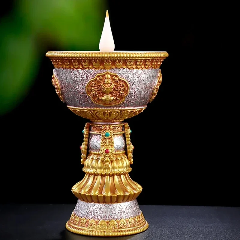 USB-Powered Smokeless LED Butter Lamp Buddhist Light Environmentally Friendly Religious Portable Prayer offering