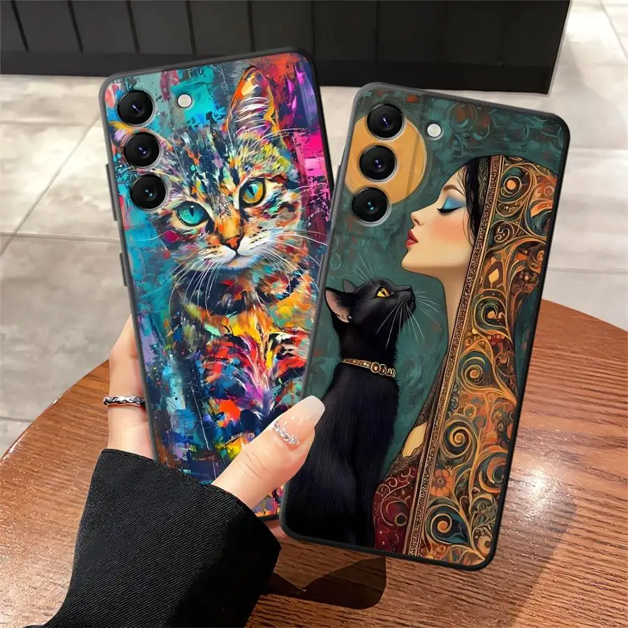 Cartoon Cat Funda Phone Cover Case for Samsung Galaxy A04 A13 A20 A05 A70 A16 A40 A15 A17 A50 A06 A12 