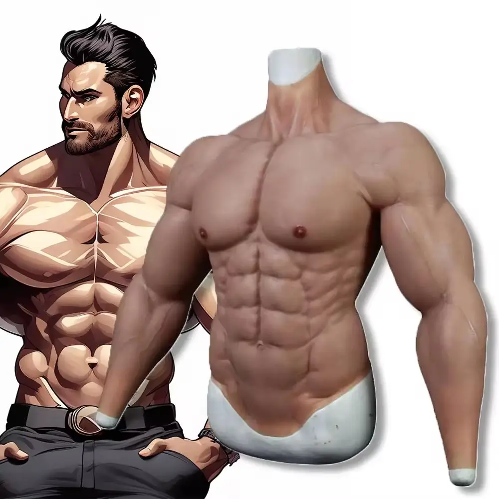 Manly Strong Arms Full Silicone Muscle Suits With Veins Macho Chest For Crossdresser Cosplay Film Props TV Shows