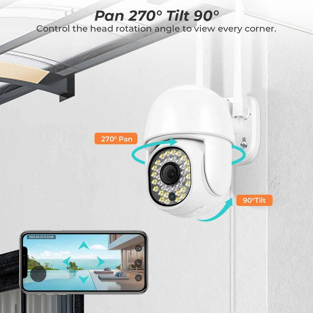 BESDER 4MP HD Wifi IP Camera Outdoor Home Security System PTZ 5X Digital Zoom Wireless Video Surveillance Camera AI Human Track