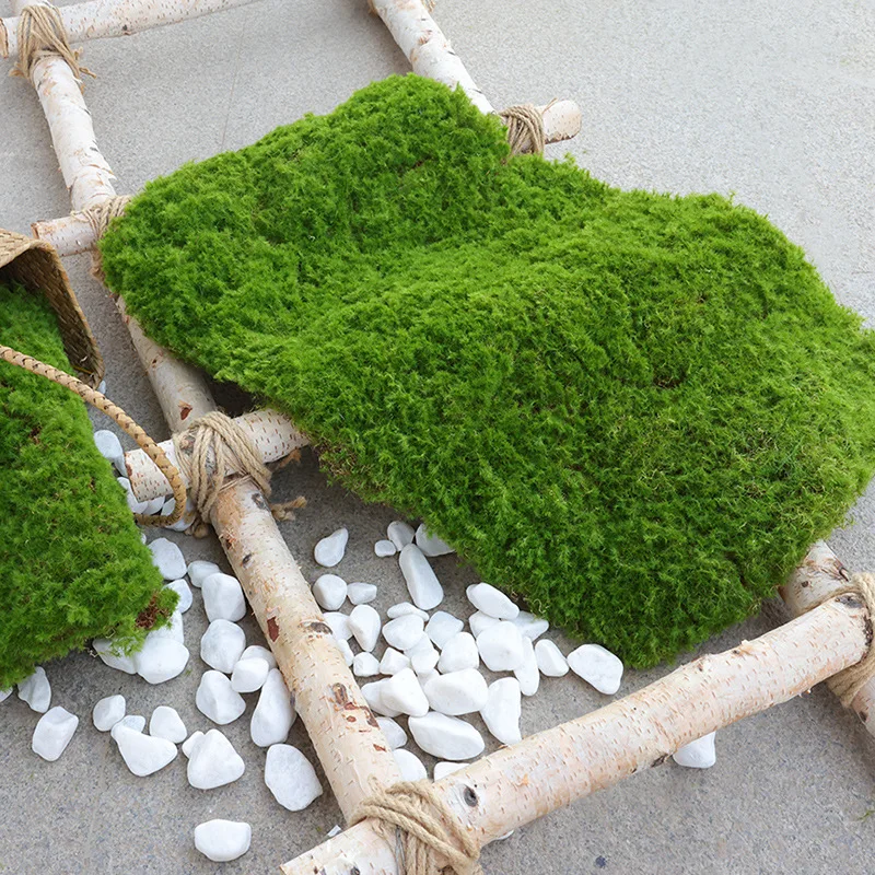 Artificial Turf Moss Grass Fake Green Plants Faux Moss Lawn Carpet Home Wall Garden Aesthetic Decoration Outdoor Grassland Mat