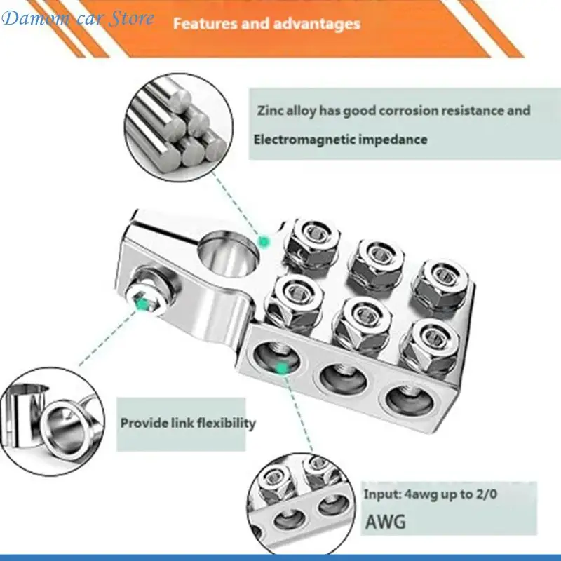A2UC 12V Battery Terminal Replacement Connector Pair for Vehicle Maintenance