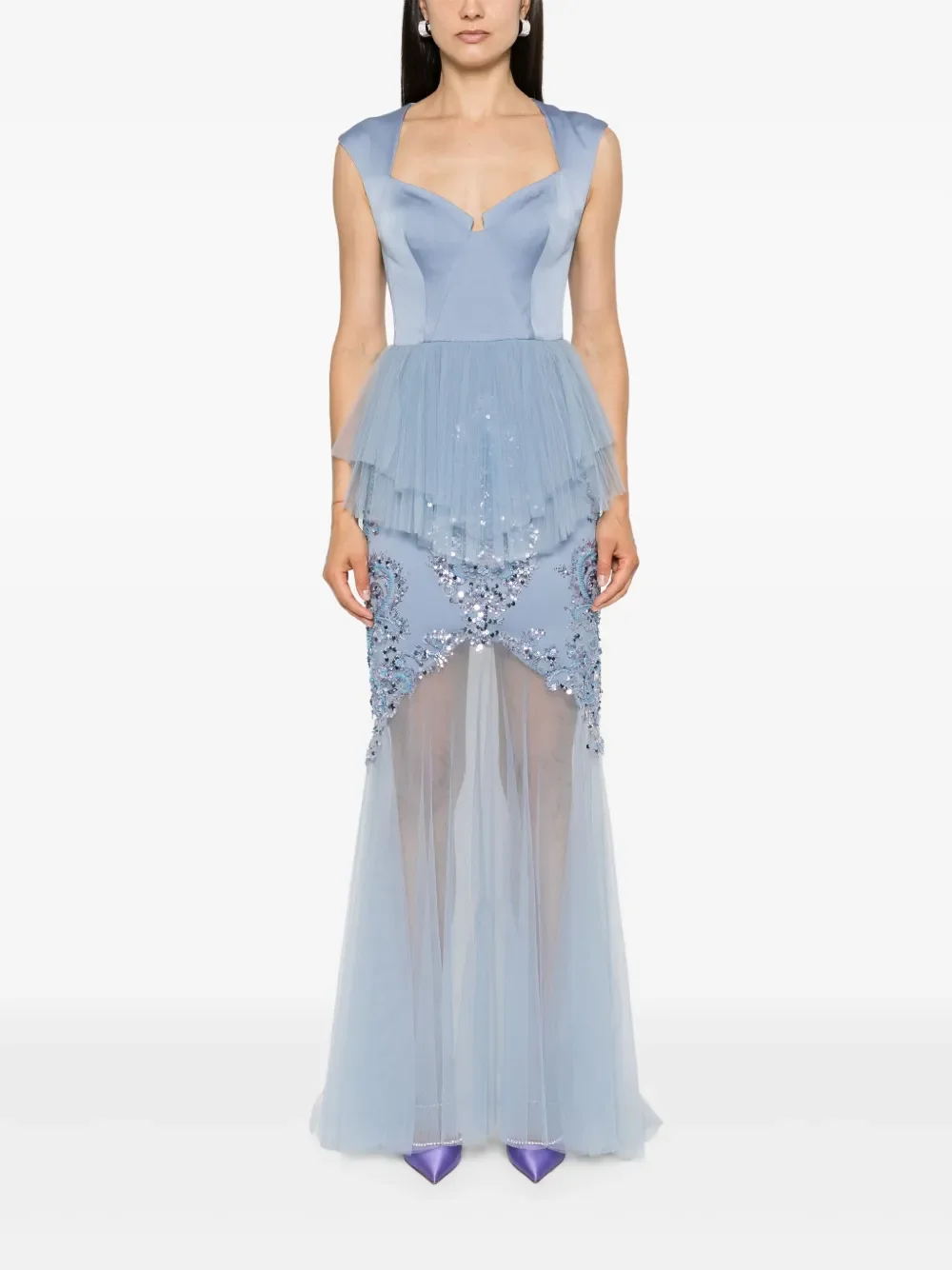 

Luxury Crystal Party Dresses Women's Square Collar Sleeveless Tulle A-line Ankle Length Evening Dress Prom Gown Customized 2026