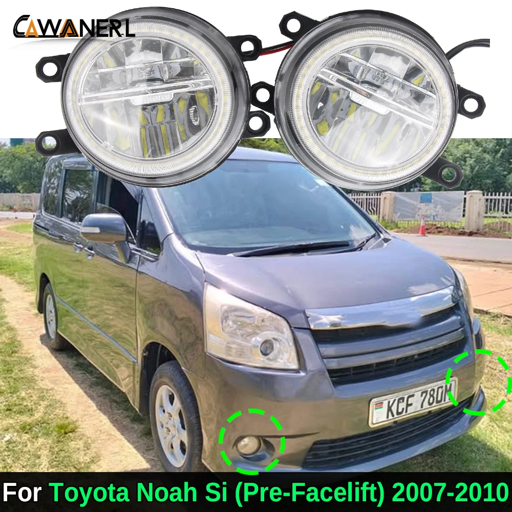 

2 X 30W Светодиодные противотуманные фары для переднего бампера автомобиля с функцией Angel Eye и дневными ходовыми огнями DRL, 3000 лм, для Toyota Noah Si (до рестайлинга) 2007 2008 2009 2010