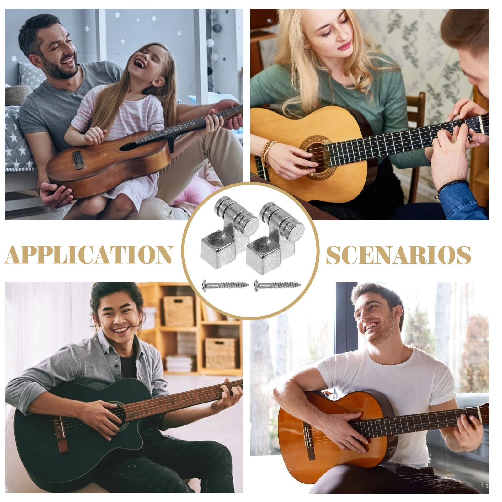 

2 set Electric Guitar String Tree Metal String Retainer For Long Term Use Replacement Parts Accessory Instrument Components