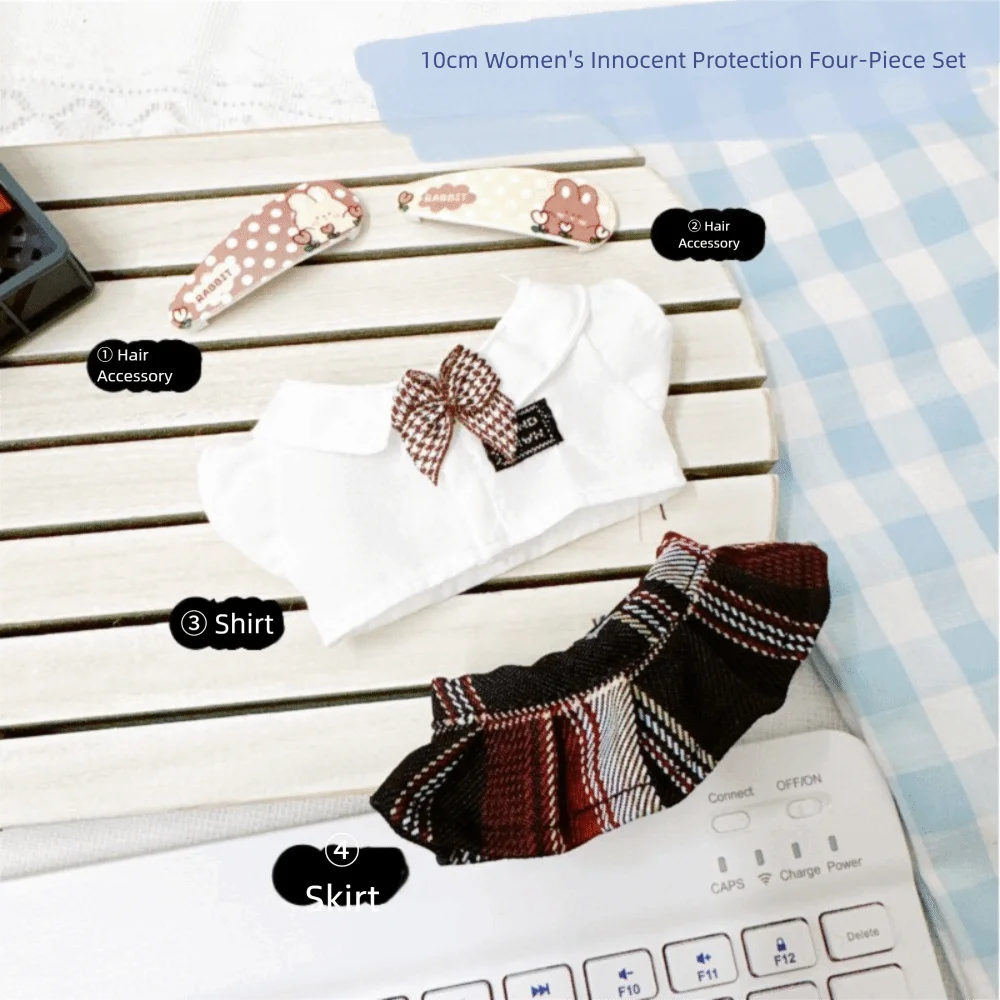 

JK Uniform Preppy Cotton Doll‘s Clothes Plush Stuffed Lovely Idol Plush Doll Clothes Soft Hair Clips Cotton Doll Outfit Dress