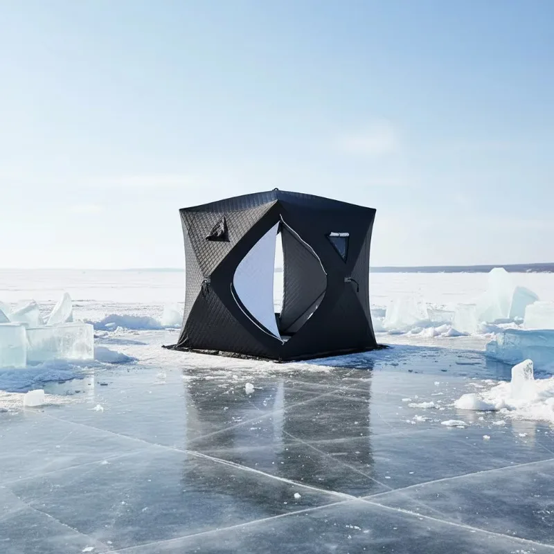 Outdoor Portable Folding Pop up Sauna Tent for Ice Fishing & Winter Camping Insulated Square Design Waterproof