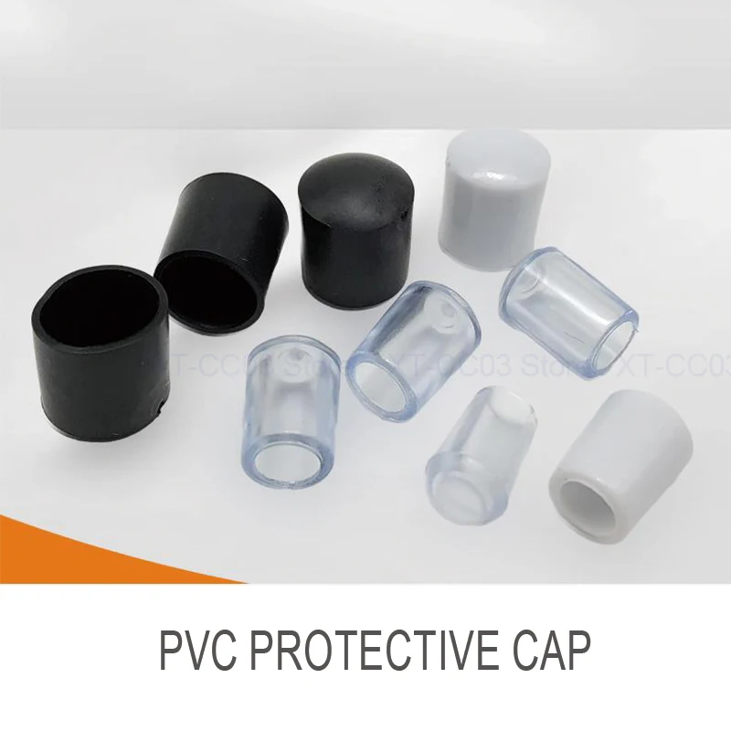 2.5/3/3.5/4/5/6/7/8/10mm PVC Round End Cap Cover Screw Thread Hook Cover Soft Plastic Caps Coat Hanger Anti Protective Sleeve